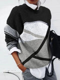 Casual Printing Abstract Regular Fit Sweater