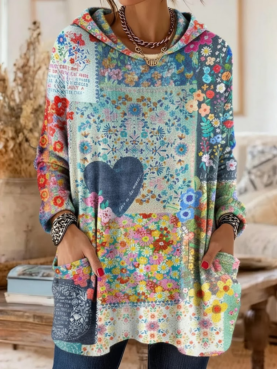 Printing Casual Heart/Cordate Hoodie Hoodie