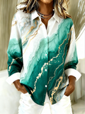 Simple Shirt Collar Gradient Pattern Shirt