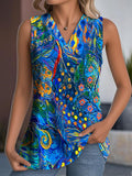 Psychedelic Art V Neck Loose Street Tank Top