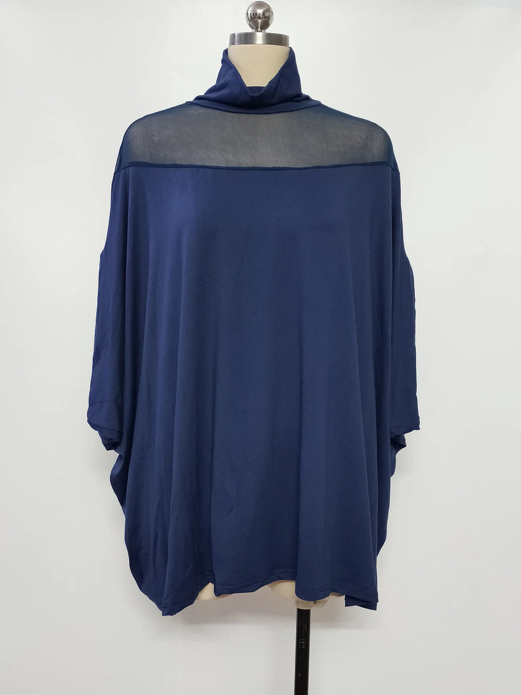 Women's Half Sleeve T-shirt Summer Black Plain Split Joint Mock Neck Dolman Sleeve Daily Going Out Casual Top