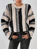 Simple Striped Wool/Knitting Split Joint Sweater