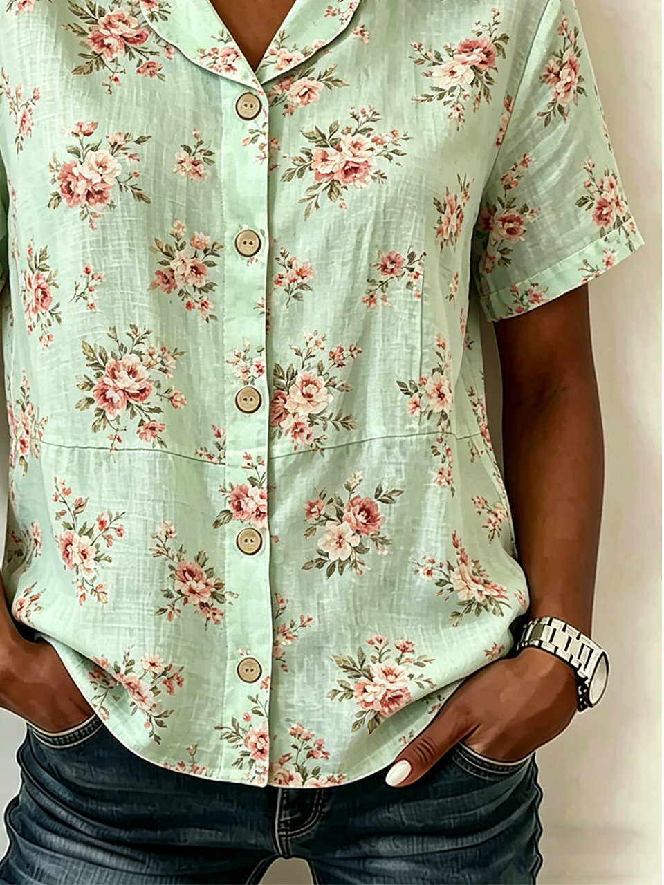 Loose Elegant Shawl Collar Shirt