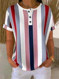 Loose Vintage Striped Others T-Shirt