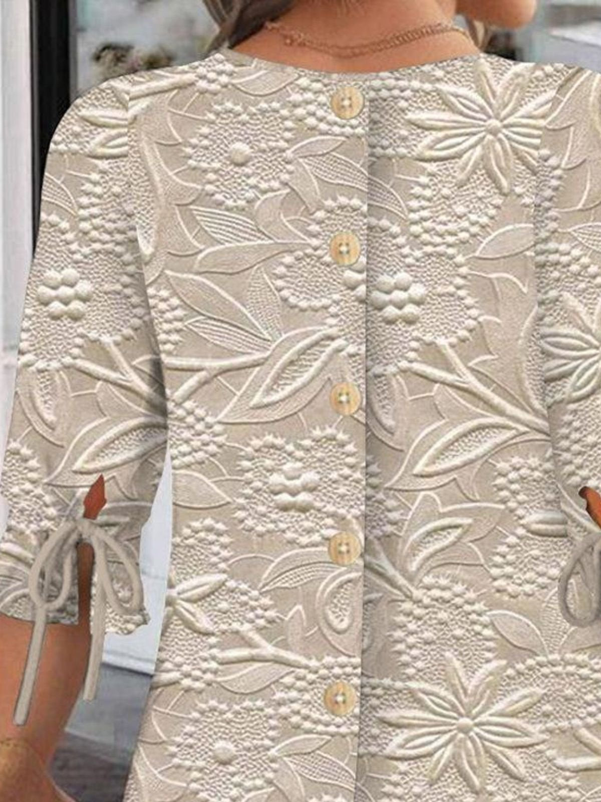 Regular Fit Street Crew Neck Balloon Sleeve Blouse