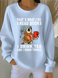 Letter Pattern Vintage Crew Neck Sweatshirt