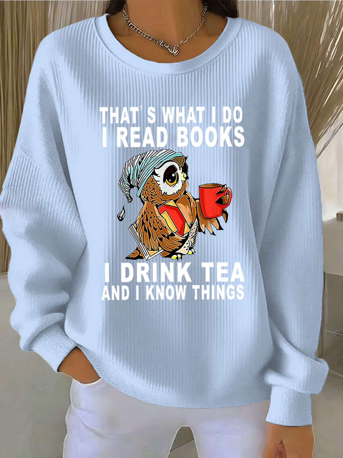 Letter Pattern Vintage Crew Neck Sweatshirt