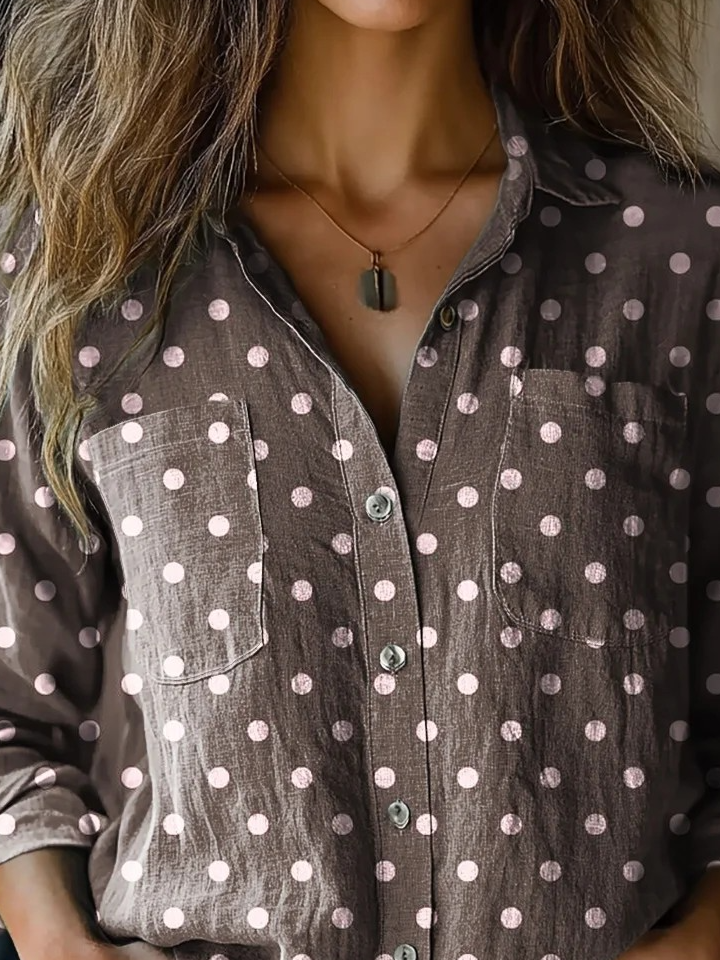 Casual Loose Shawl Collar Cotton Shirt