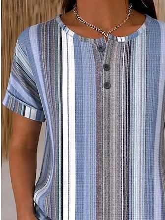 Casual Loose Others Striped T-Shirt