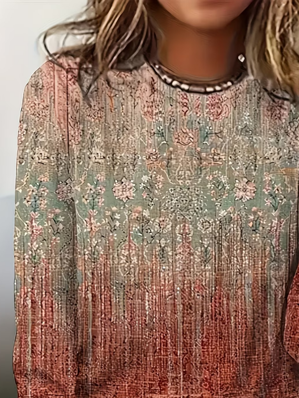 Women's Long Sleeve T-shirt Spring/Fall As Picture Abstract Printing Jersey Crew Neck Daily Going Out Casual Top