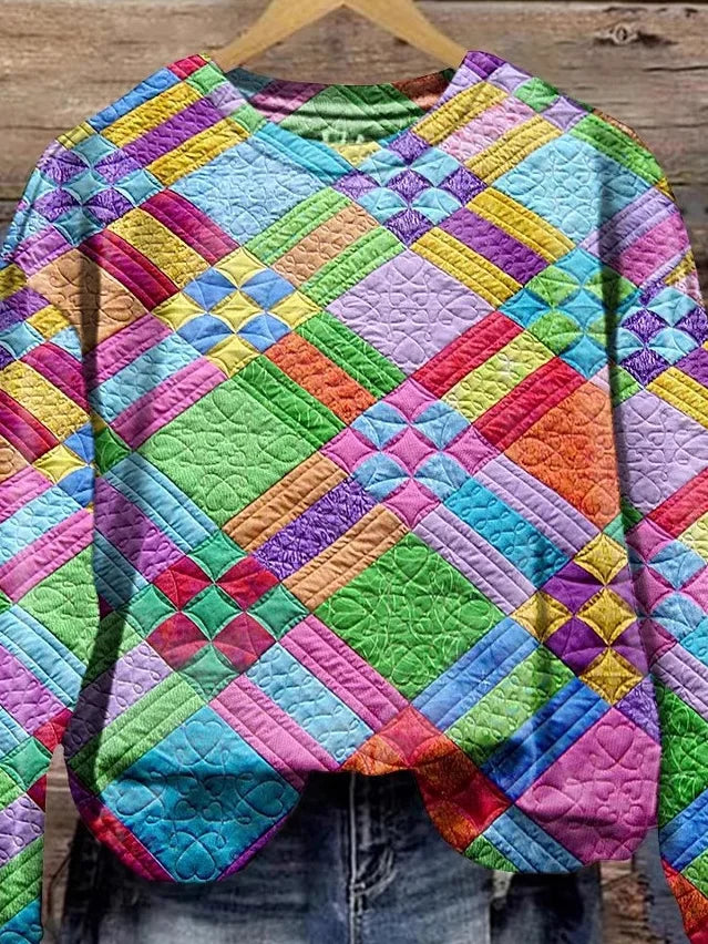 Women Geometric Casual Spring/Fall Polyester Daily Loose Sweatshirts