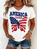 Elegant Regular Fit V Neck Cotton T-Shirt