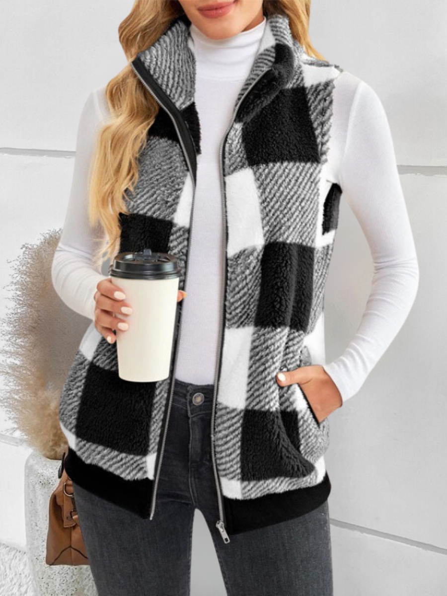 Polyester Cotton Stand Collar Elegant Vest