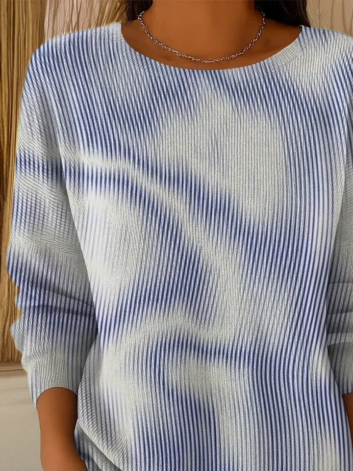 Printing Crew Neck Abstract Simple Sweater