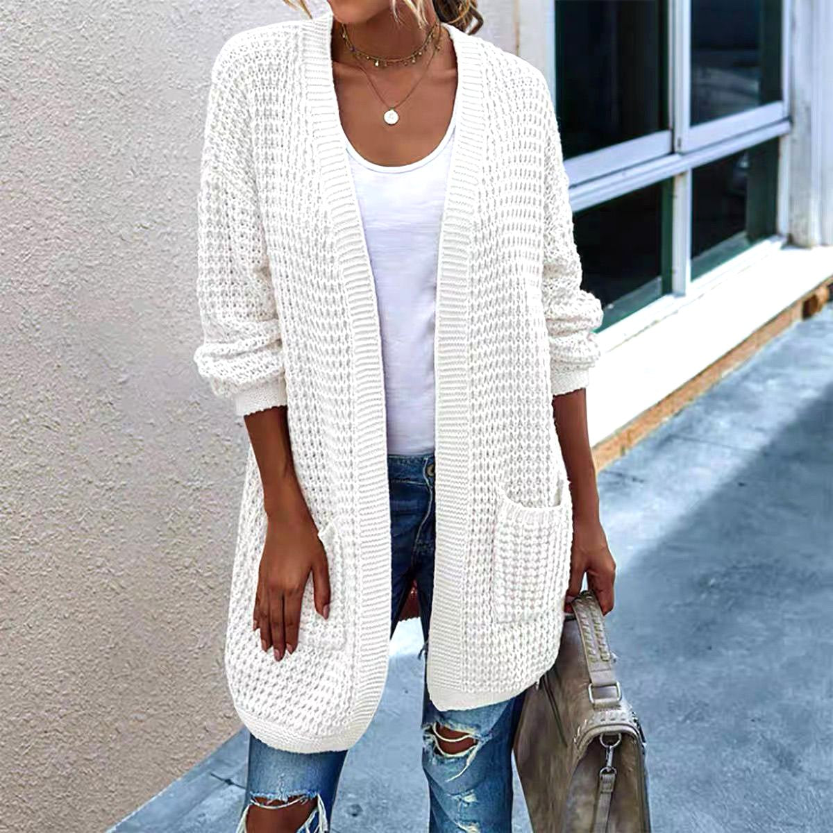 Casual Cotton Regular Fit V Neck Cardigan