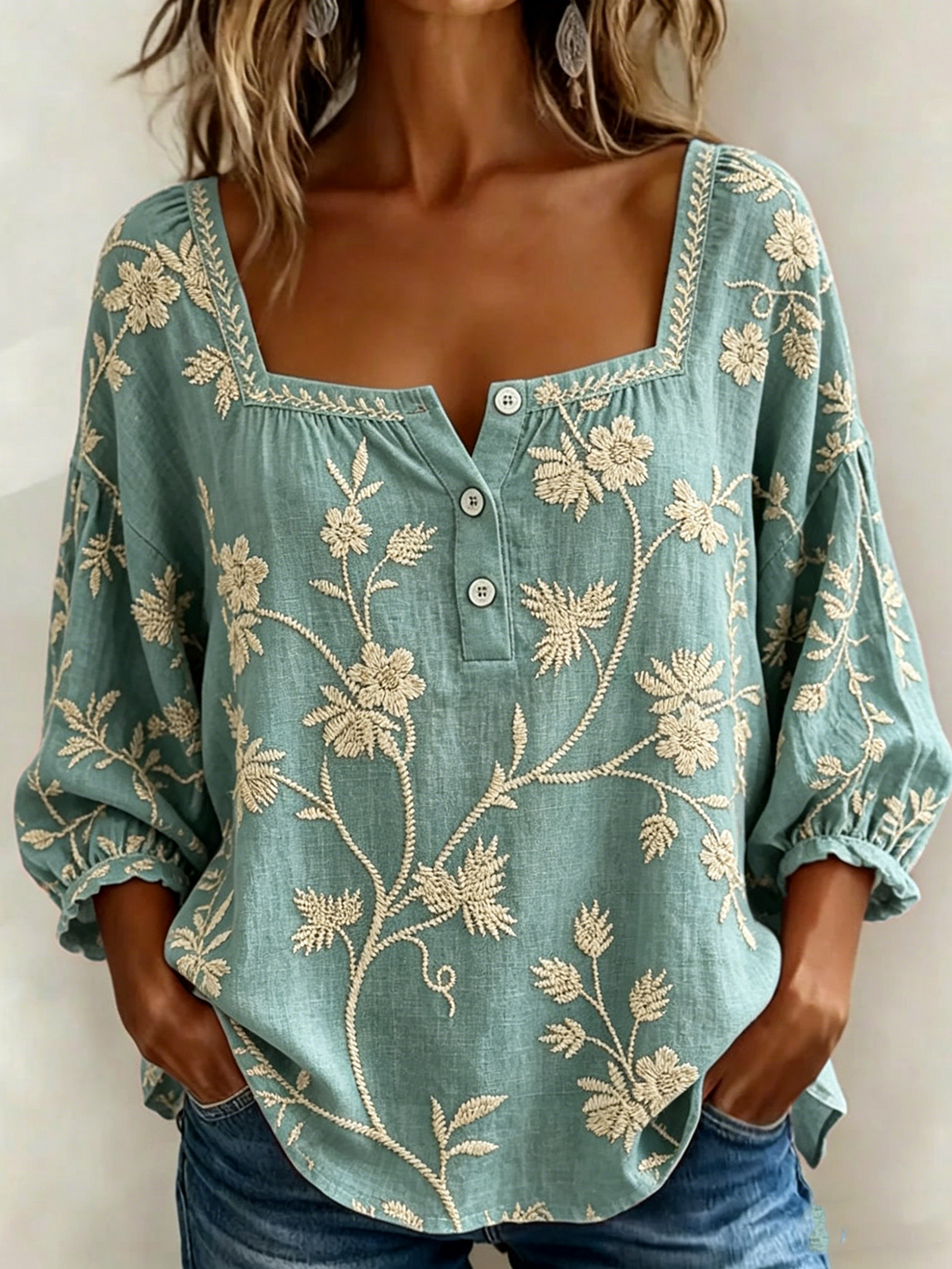 Loose Others Floral Elegant Shirt