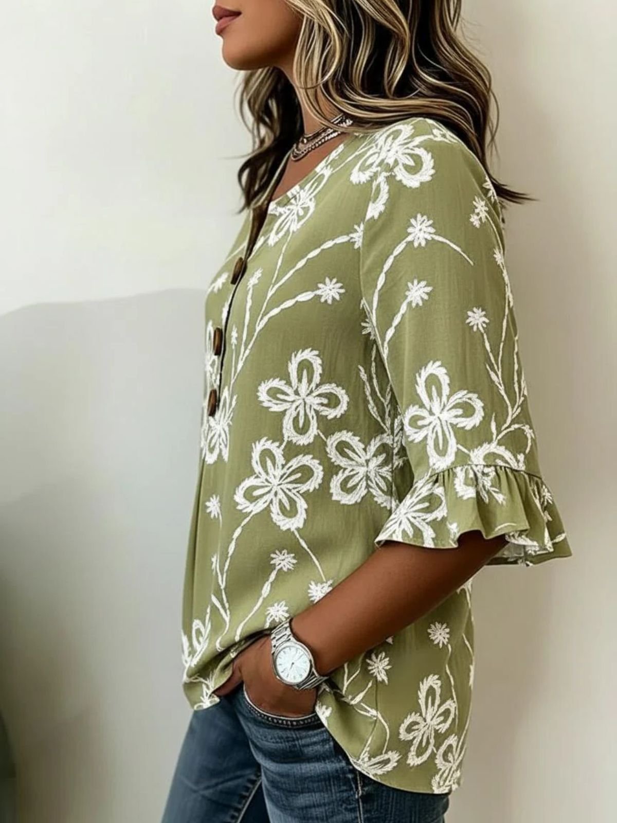 Casual V Neck Blouse