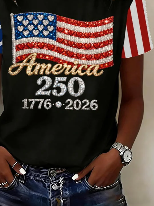 Women's Short Sleeve T-shirt Summer Black Text Letters Printing Jersey Crew Neck Daily Going Out Casual Top