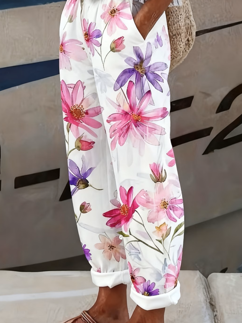 Loose Linen Blend Casual Independence Day Pants