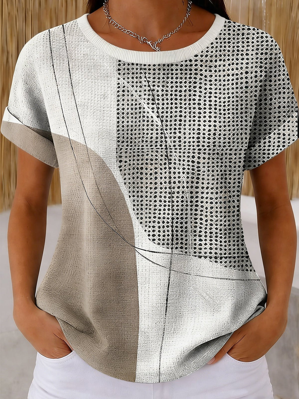 Casual Others Striped Loose T-Shirt