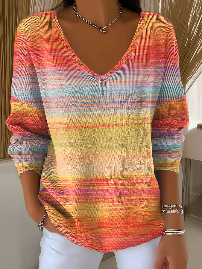 Regular Fit Casual Cotton V Neck Sweater
