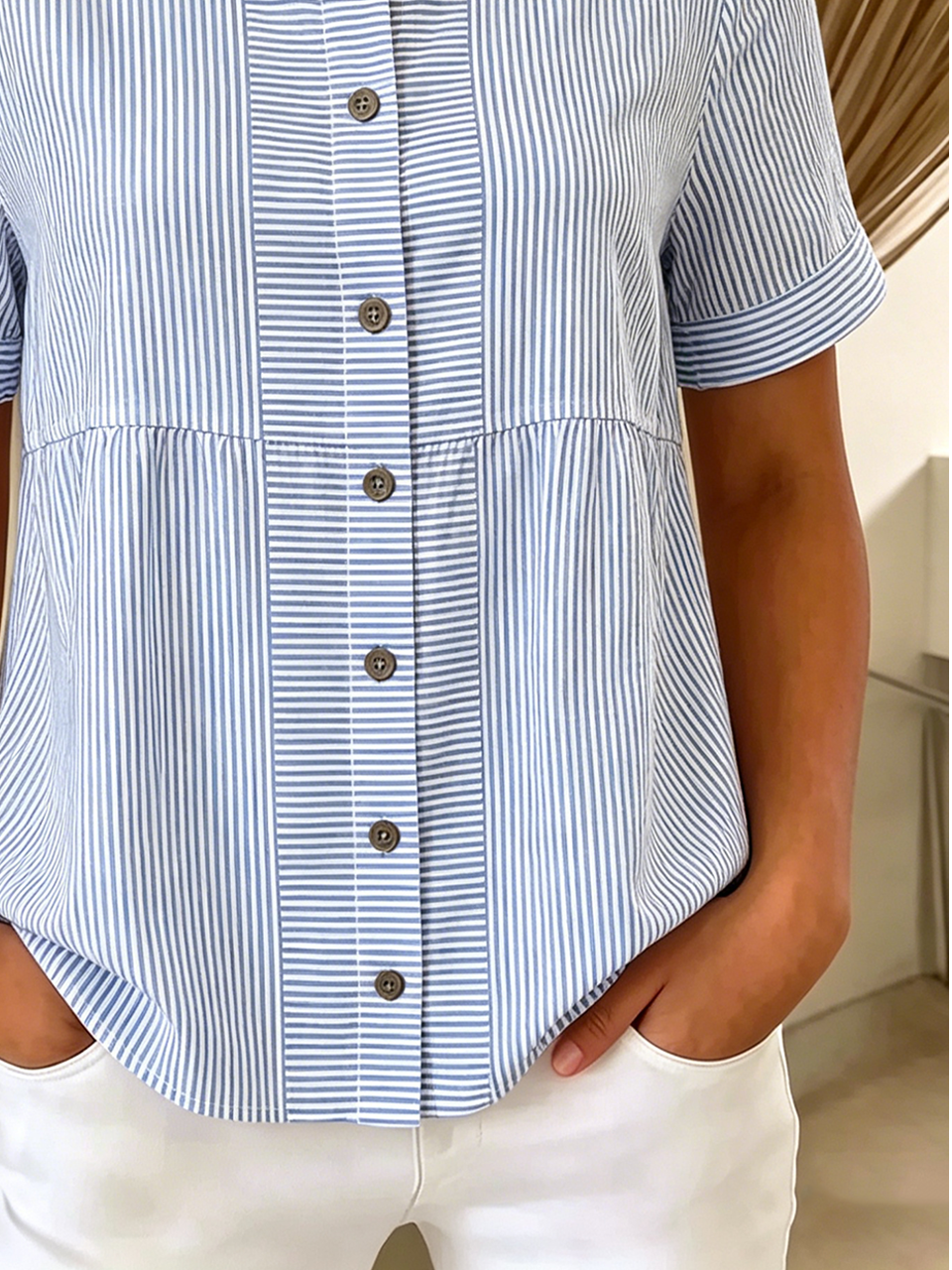 Crew Neck Striped Vintage Shirt