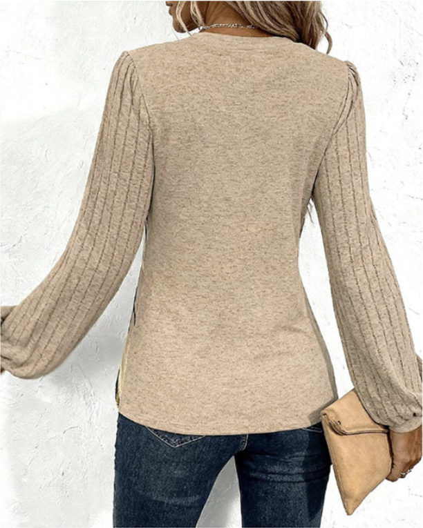 Abstract Graphic/Stripe Print Regular Fit Long Sleeve V Neck Jersey Casual Knit T-Shirt