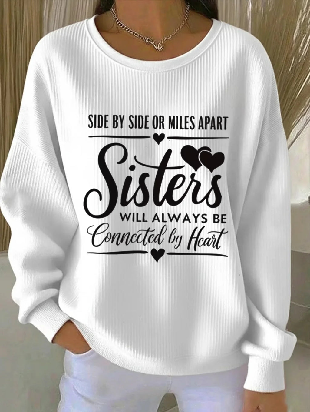 Text Letters Printing Casual Sweatshirt