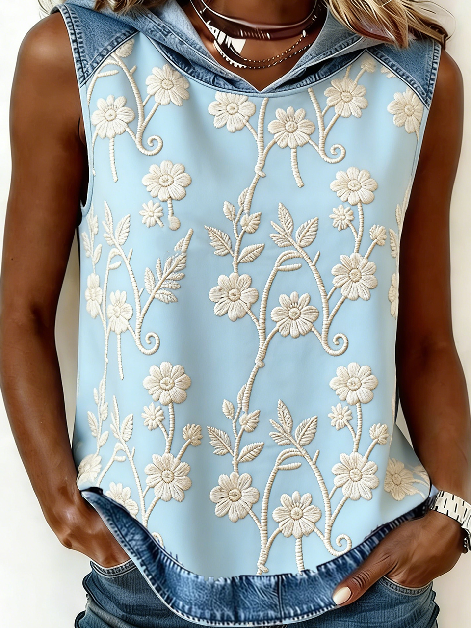 Casual Loose Hoodie Floral Hoodie