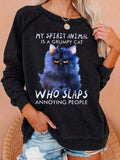 Womens Funny Grumpy Cat Casual Sweatshirt
