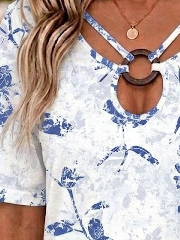 Floral Crew Neck Vintage T-Shirt