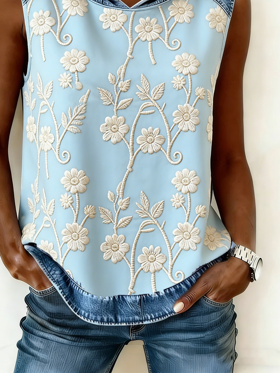 Casual Loose Hoodie Floral Hoodie
