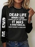 Text Letters Casual Crew Neck T-Shirt