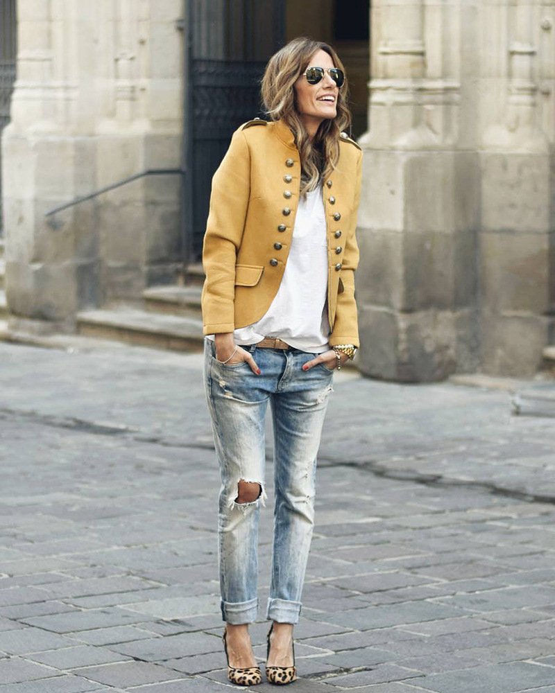 Shawl Collar Split Joint Simple Plain Jacket