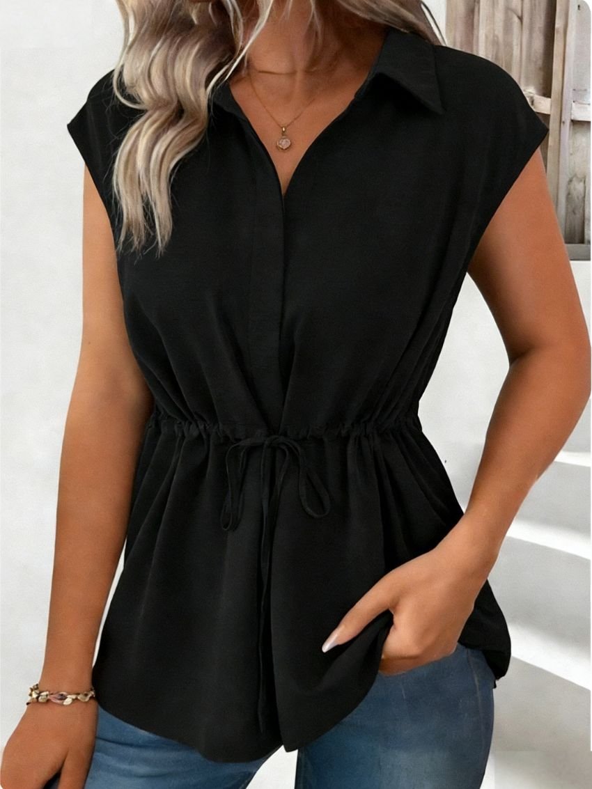 Regular Fit Casual Shirt Collar Tank Top