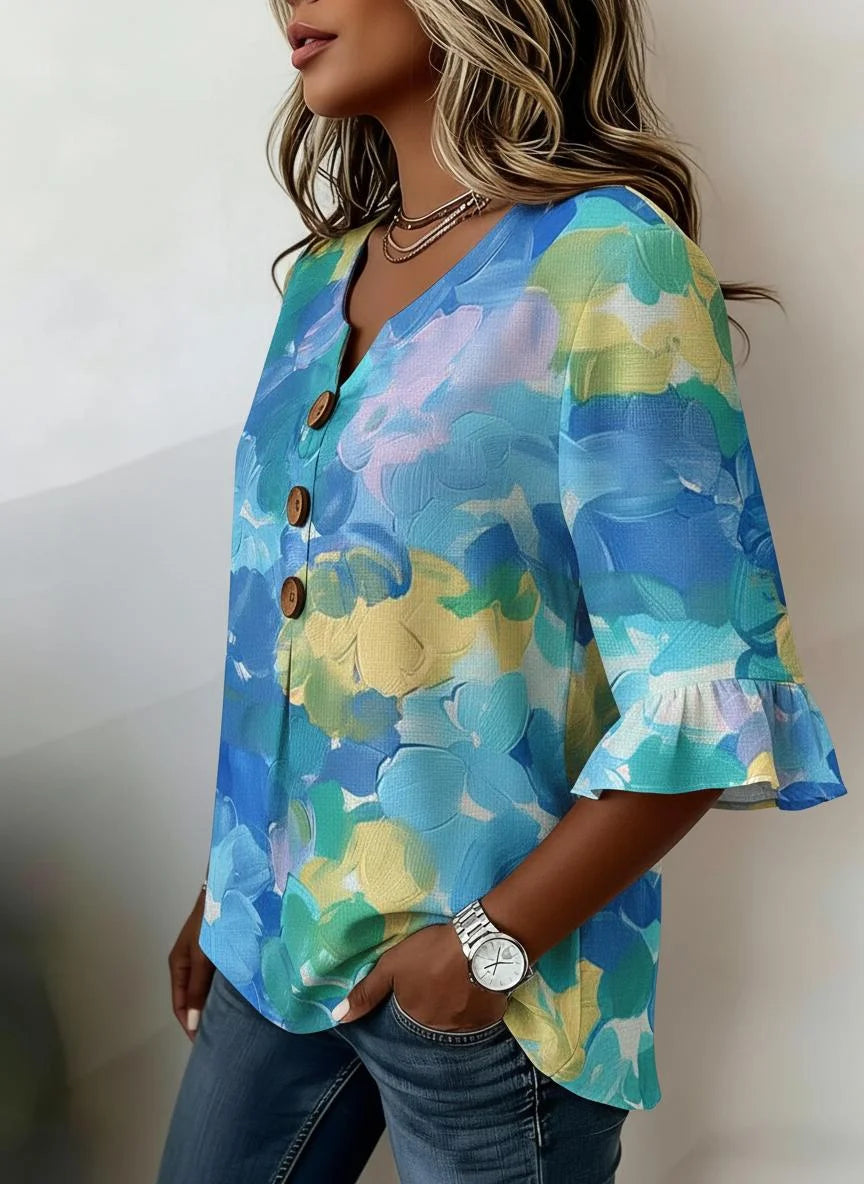 V Neck Regular Fit Casual Blouse