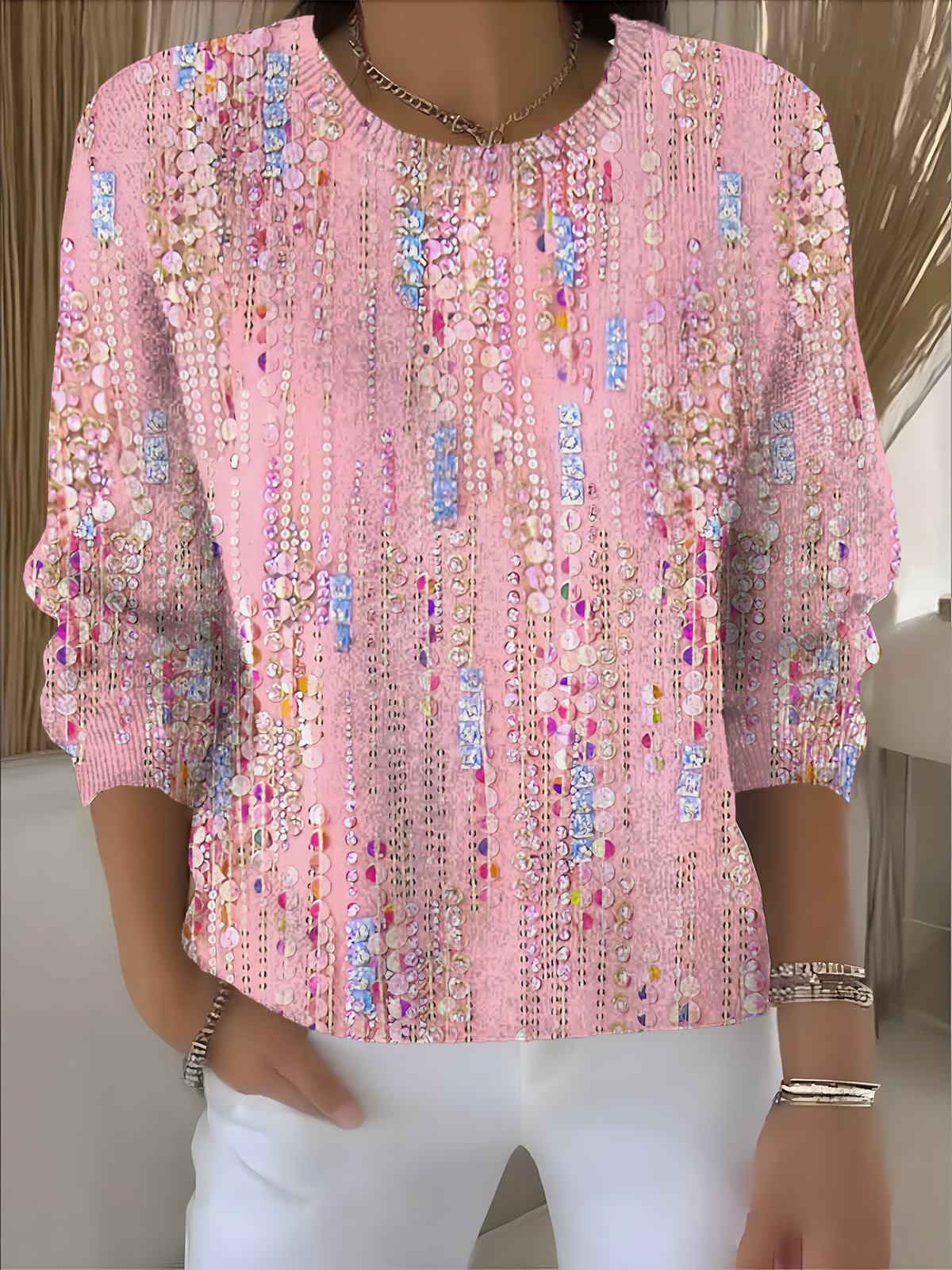 Women Gradient Pattern Vintage Holiday T-Shirt