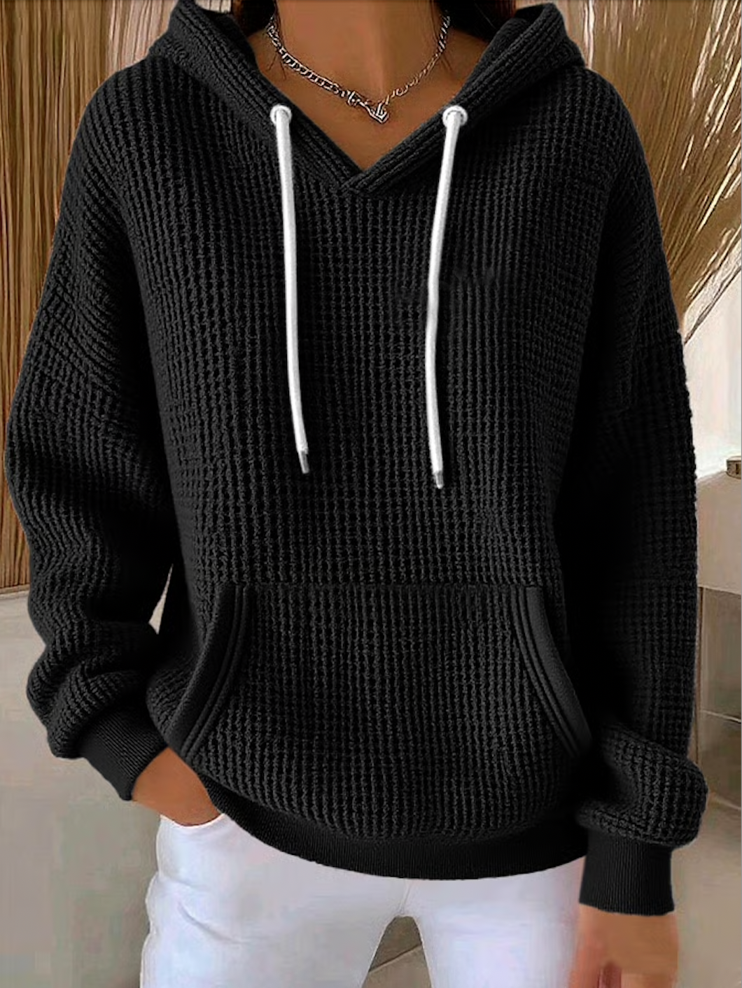 Vintage Cotton Plain Hoodie