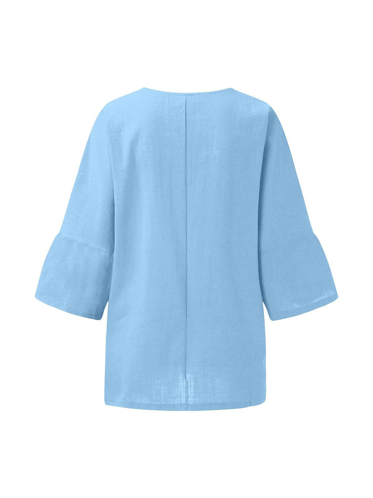 Casual Plain Crew Neck Blouse