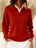 Wool/Knitting Loose Simple Shawl Collar Sweater