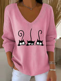 Women's Cute Cat Print Top