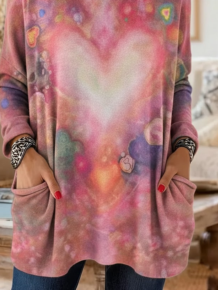 Heart/Cordate Vintage Printing Hoodie