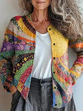 Loose Knitted Psychedelic Art Casual Cardigan
