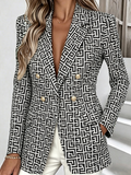 Elegant Geometric Others Loose Blazer