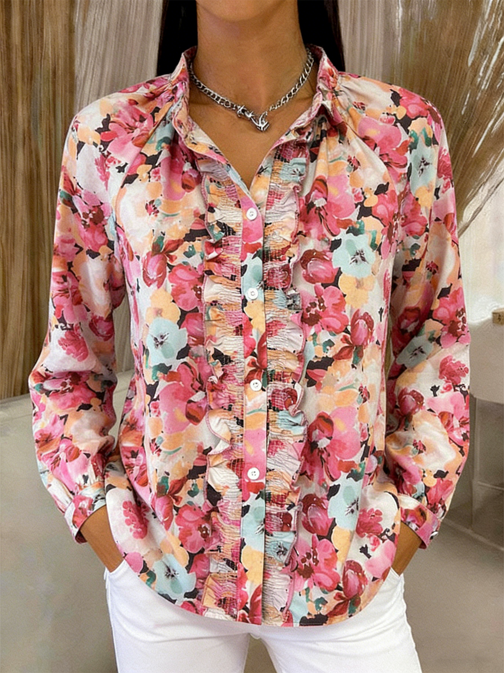 Others Floral Loose Vintage Shirt