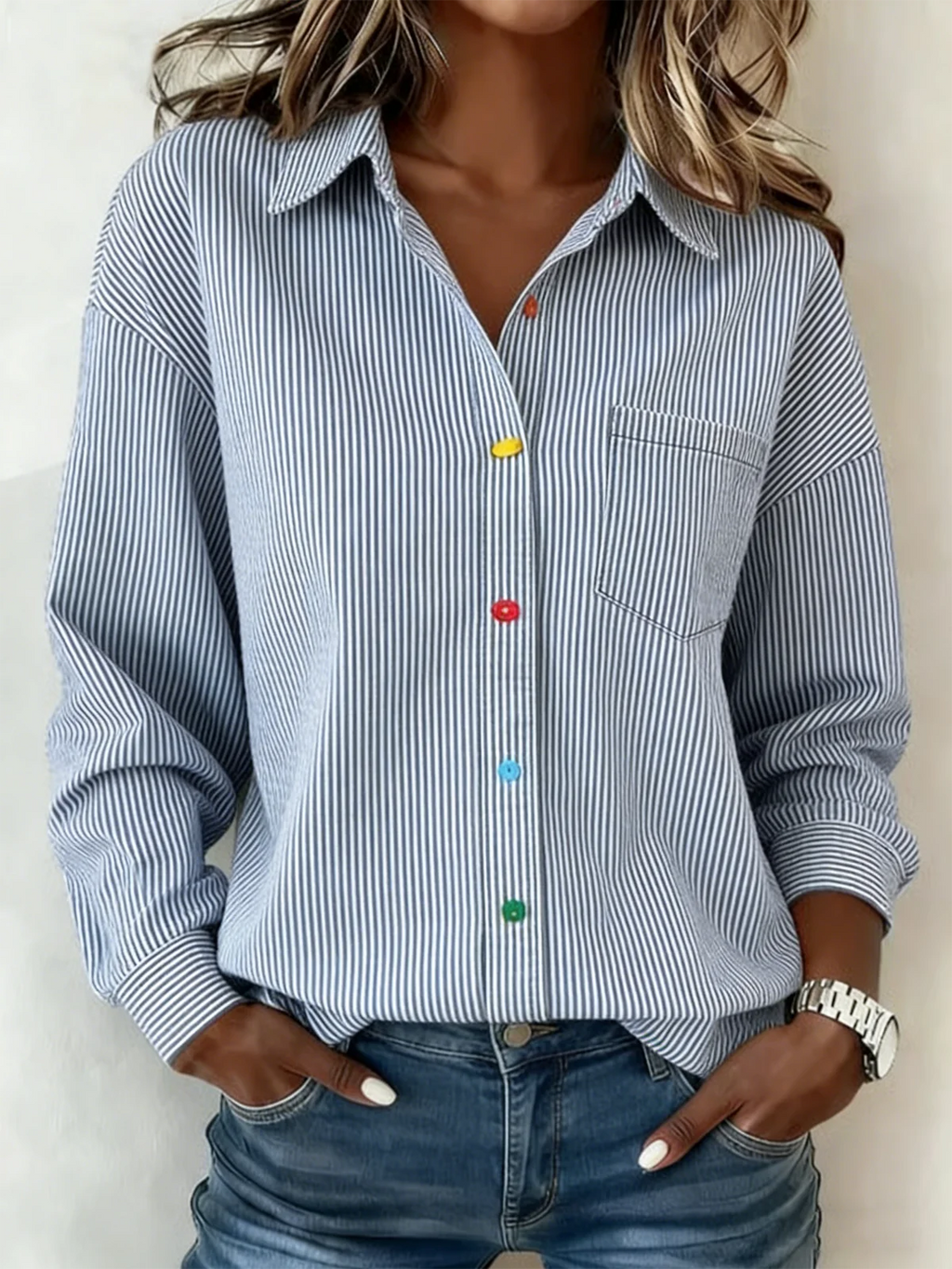 Shawl Collar Loose Cotton Casual Shirt