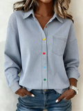 Shawl Collar Loose Cotton Casual Shirt