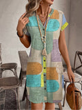 Loose Casual Geometric Others Dress With No