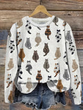 Regular Women's Animal Print Loose Long Sleeve T-Shirt